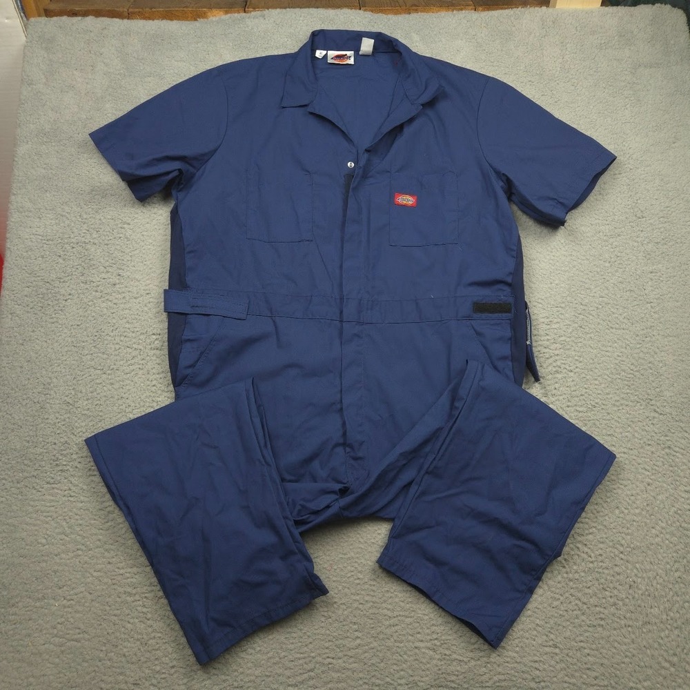 Dickies Coveralls Mens 46 Regular Navy Workwear Short Sleeve Utility Uniform